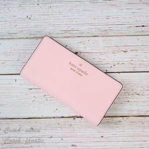 NWT Kate Spade Staci Large Slim Bifold Wallet in Chalk Pink
